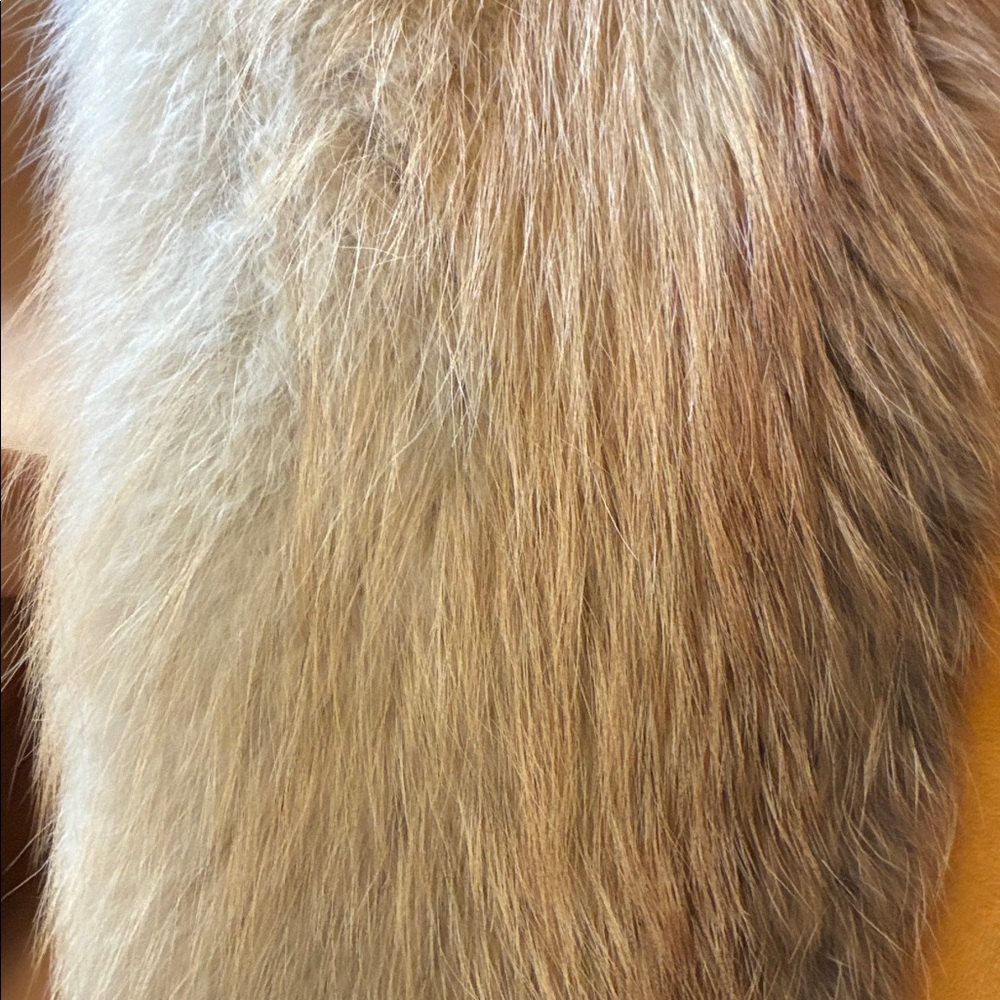 Vintage suede fox fur trimmed coat - Picture 4 of 4